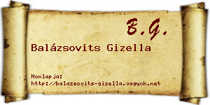 Balázsovits Gizella névjegykártya