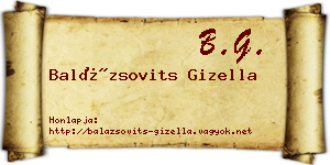 Balázsovits Gizella névjegykártya